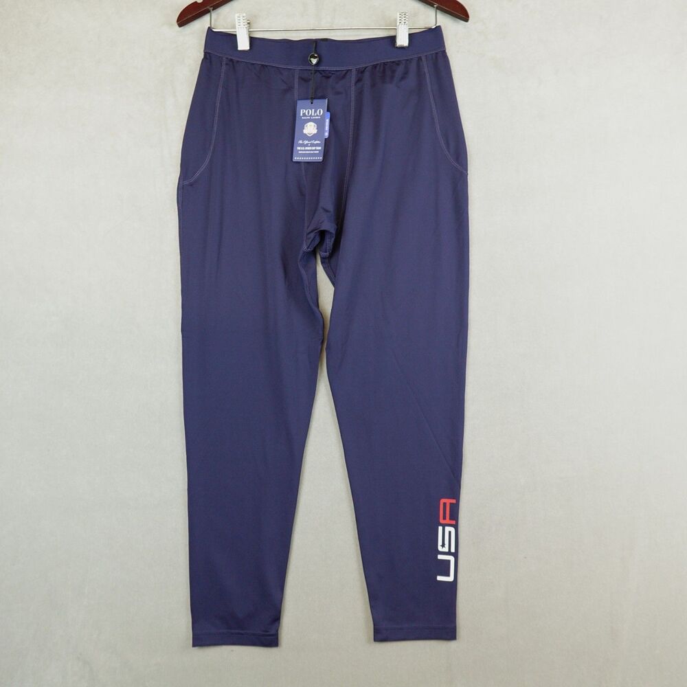 NWT Polo Ralph Lauren Baselayer USA Ryder Cup Legging Mens XXL Navy Wicking